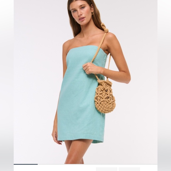 Abercrombie & Fitch Dresses & Skirts - Aqua Scarlett Strapless Linen Blend Skort